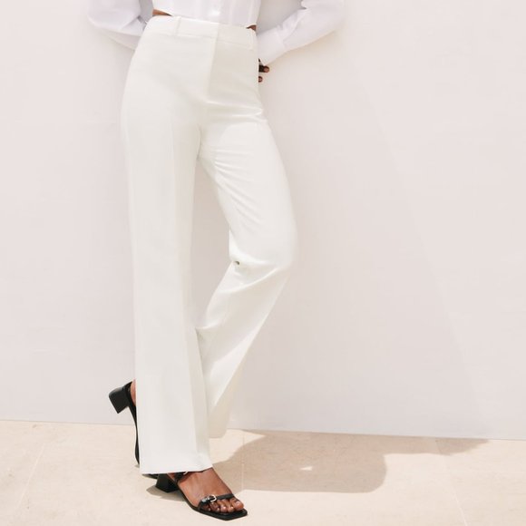 NWT ZARA White High Waist Pants - Picture 2 of 8